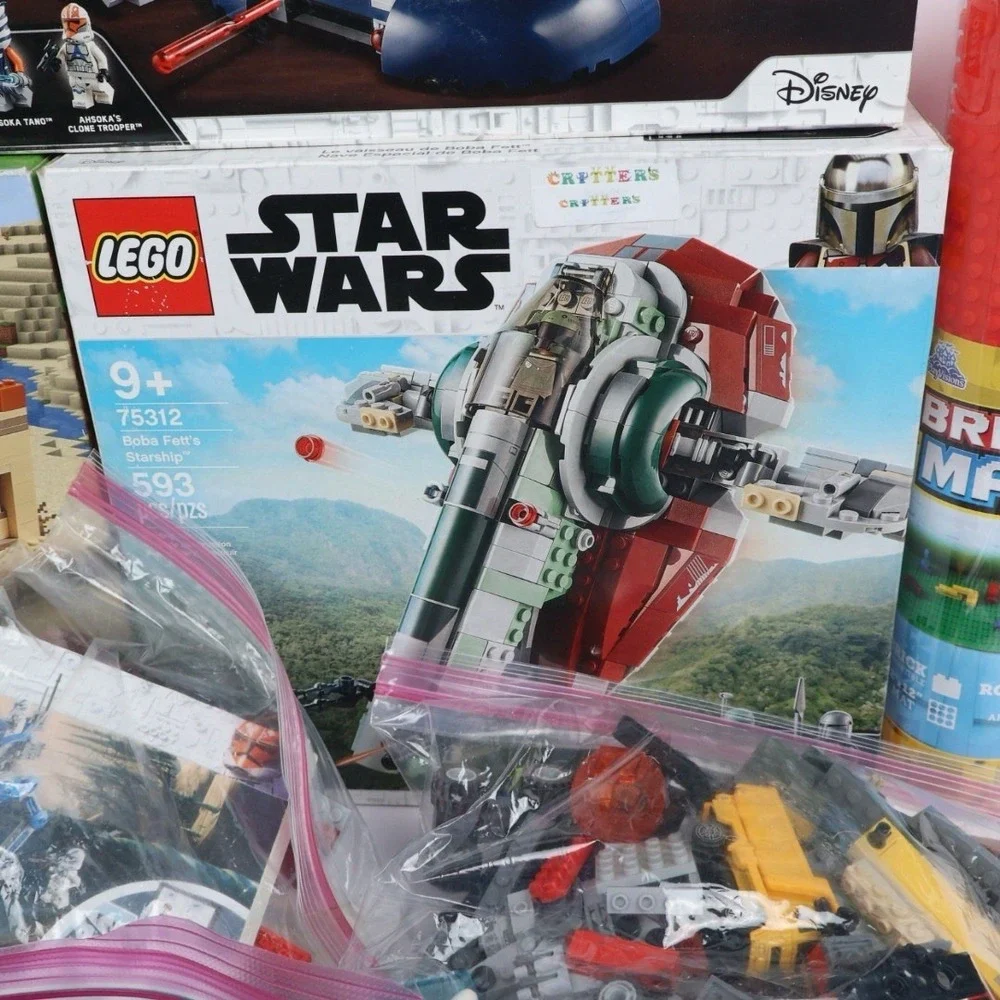 Minecraft & Star Wars Legos Boba Fett's Starship AAT Tank Mixed Lot (READ)